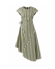 Olive Stripes Flow Dress - PREORDER