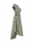 Olive Stripes Flow Dress - PREORDER