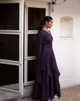 Jay Deep Purple Crinkle Dress