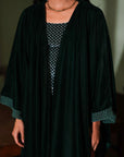Green Velvet Poncho Set
