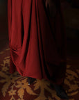Burgundy Cowl Dress