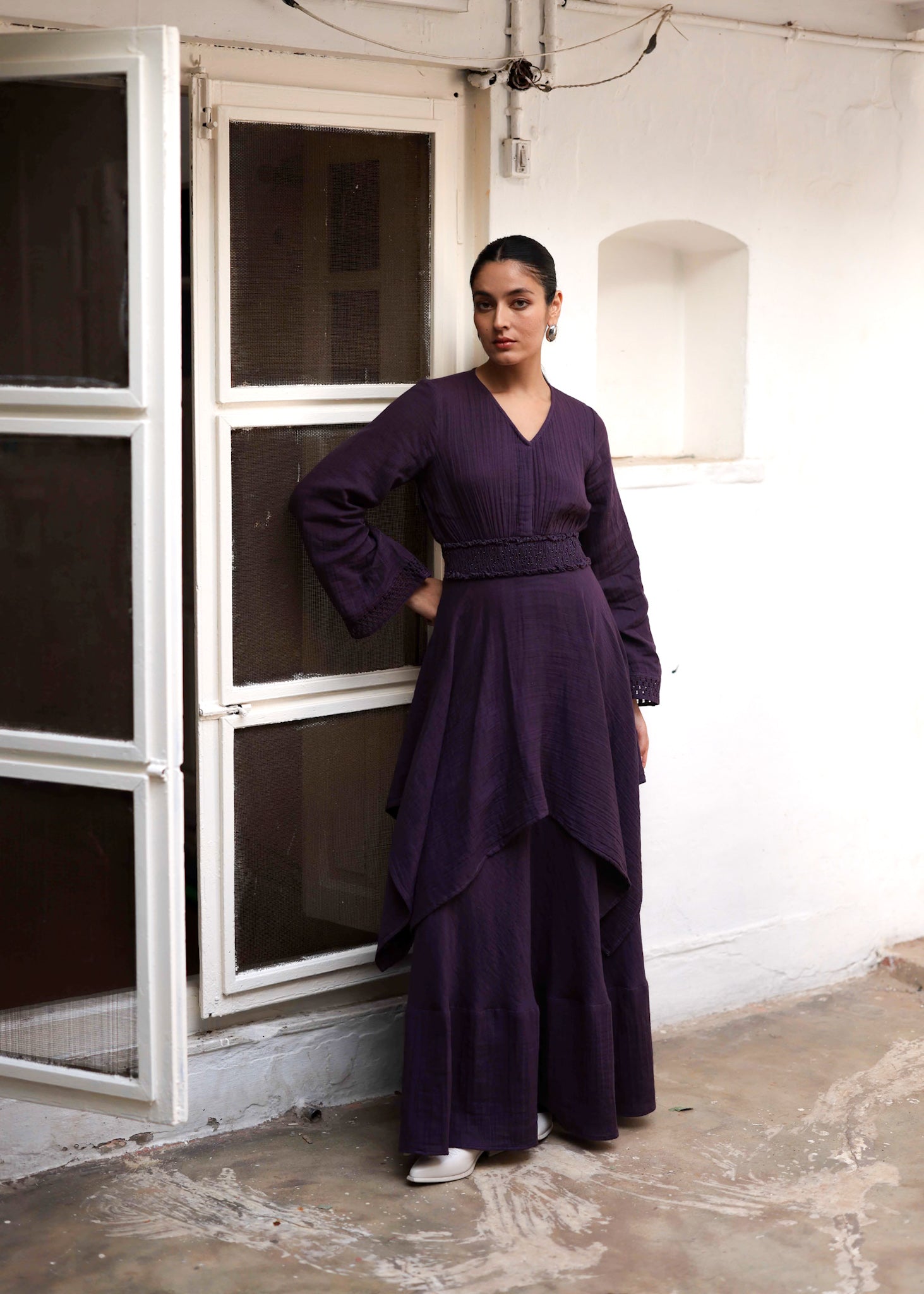 Jay Deep Purple Crinkle Dress