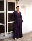Jay Deep Purple Crinkle Dress