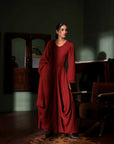 Burgundy Cowl Dress