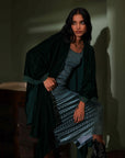 Green Velvet Poncho Set