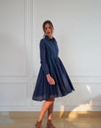 Panel mid-length shirt dress