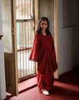 Mini Burgundy Cowl kaftan