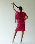 Crochet tassel crinkle Jacket