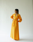 Wrap maxi dress in mango orange