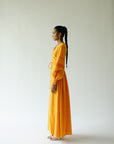 Wrap maxi dress in mango orange