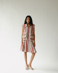 Jacket and skirt set in stripe tweed