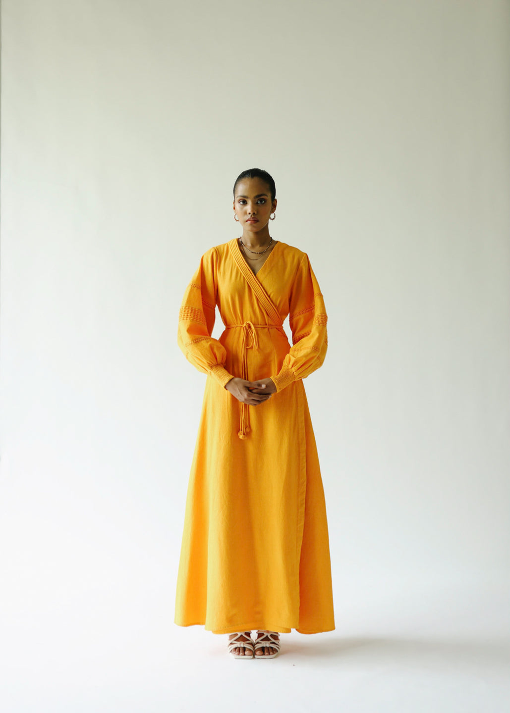 mango orange maxi dress MANGO - Floral Dress with metallic cutout Orange
