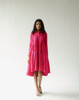 Panel mid-length shirt dress