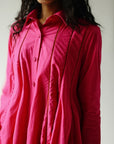 Panel mid-length shirt dress