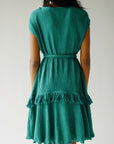 Teal green crinkle dress