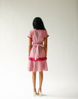 Wrap dress in striped tweed