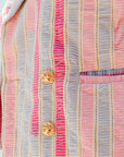 Bound upcycled jacket short sleeve