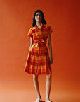 La Terre orange Checks Set