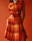 La Terre orange Checks Set