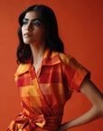 La Terre orange Checks Set