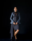 Drape Pencil Skirt - Shadow Grey