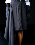 Drape Pencil Skirt - Shadow Grey