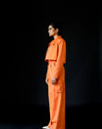 Crossed Cargo Pants - Ginger Orange