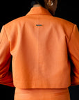 Cropped Collared Blazer - Ginger Orange