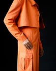 Crossed Cargo Pants - Ginger Orange