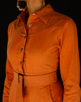 Drape Shirt Dress - Ginger Orange