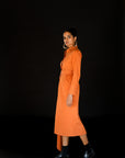 Drape Shirt Dress - Ginger Orange