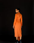 Drape Shirt Dress - Ginger Orange