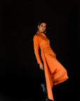 Drape Shirt Dress - Ginger Orange