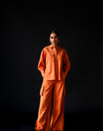 Crossed Cargo Pants - Ginger Orange
