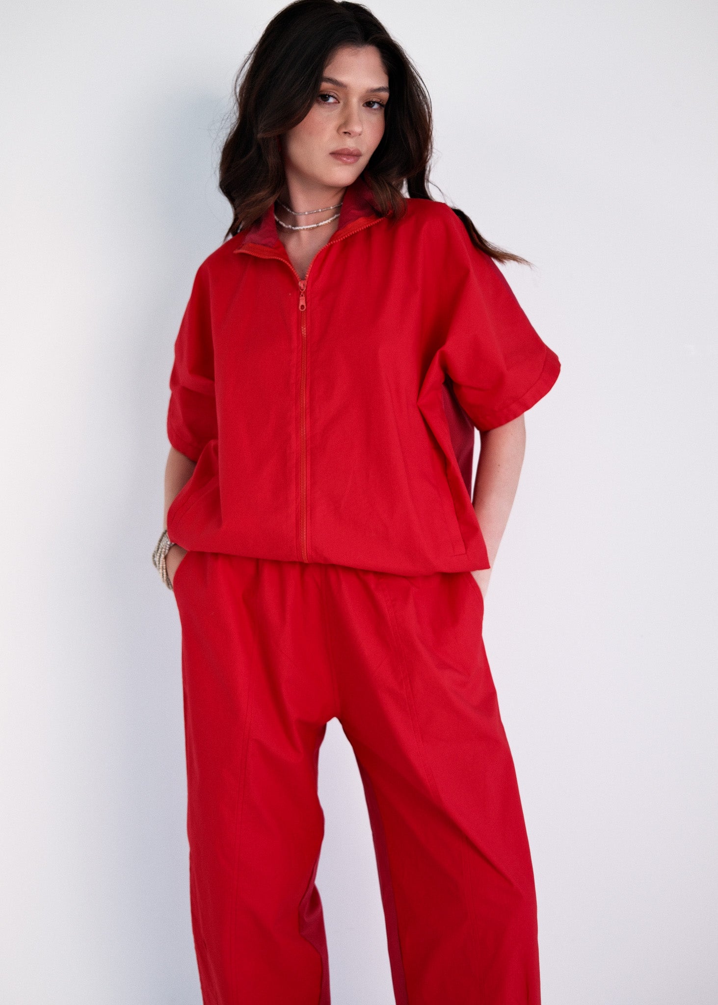 Dual Co-ord - Red/Pink