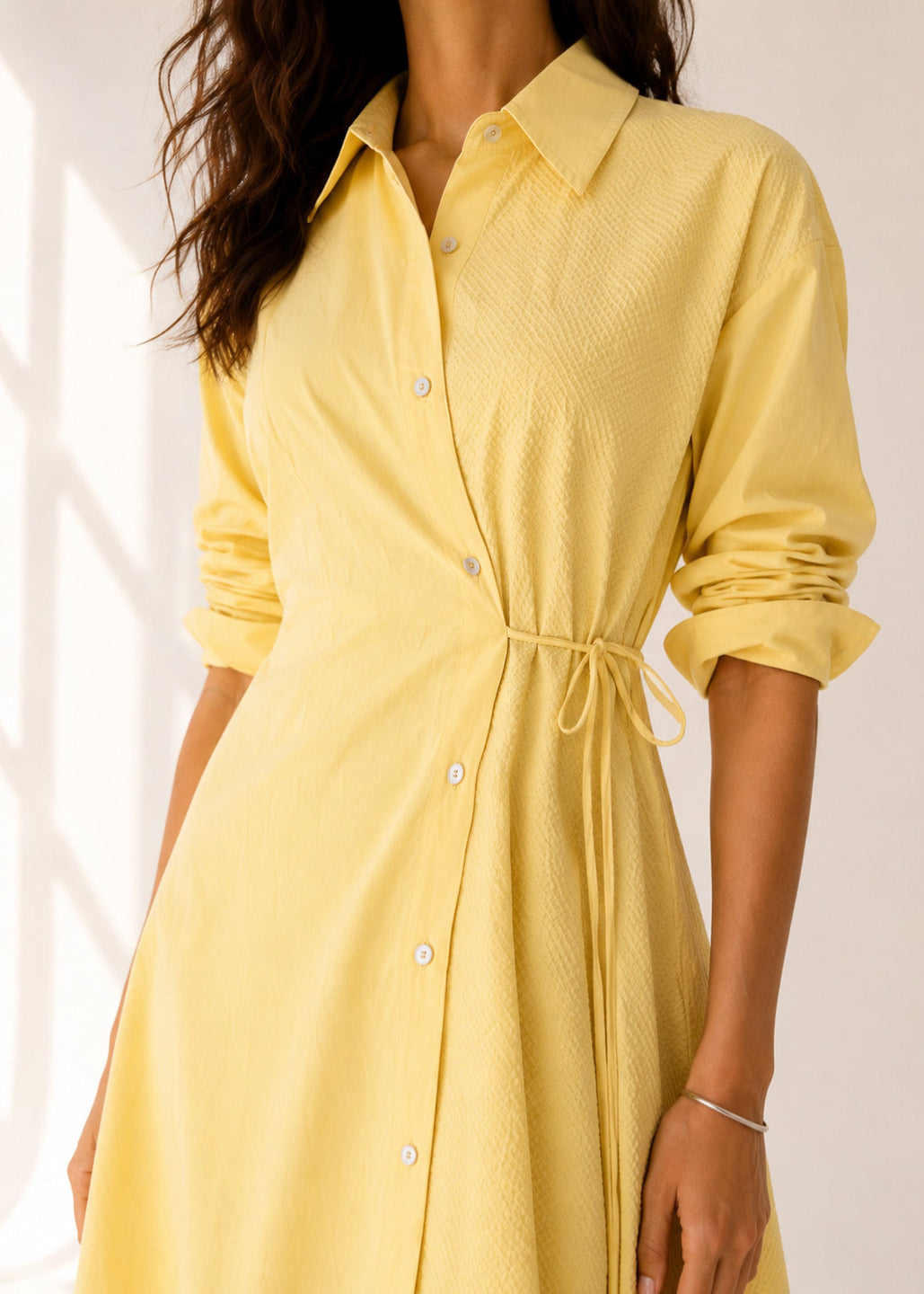 Soléa Shirt Dress - Lemon Butter