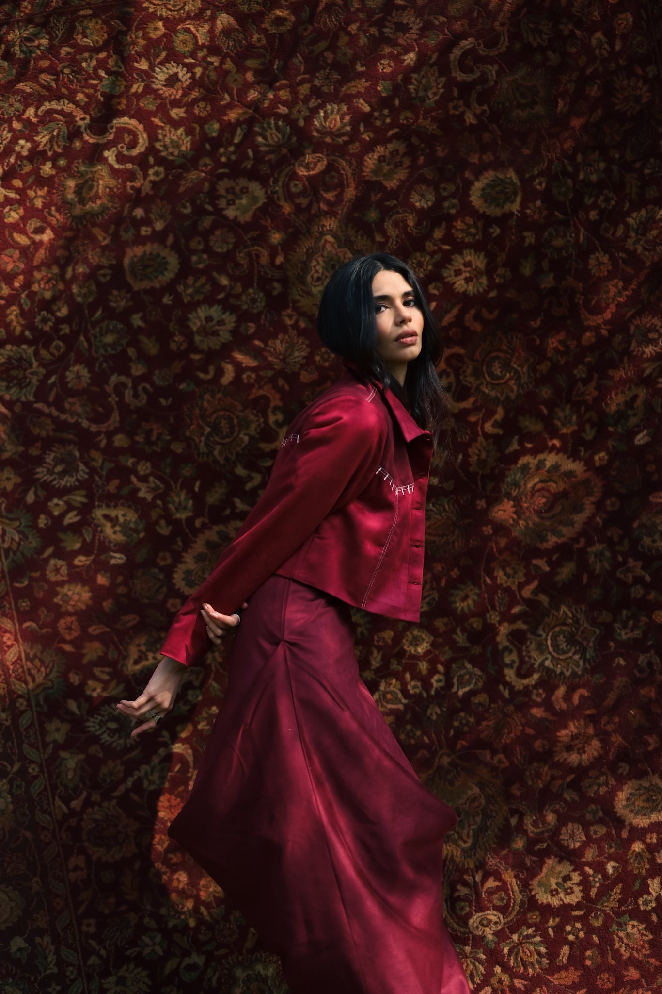 Hewn Carmine Two-piece Set