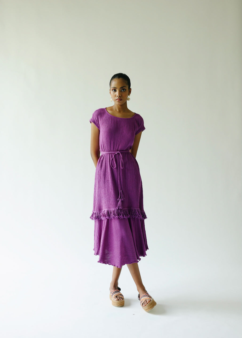 Violet crinkle dress