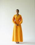 Wrap maxi dress in mango orange