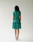 Teal green crinkle dress
