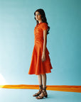 Lave orange Midi Dress