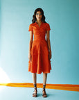 Lave orange Midi Dress